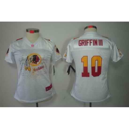 Women Nike Washington Redskins 10# Robert Griffin III White Color 2012 FEM FAN NFL Jersey